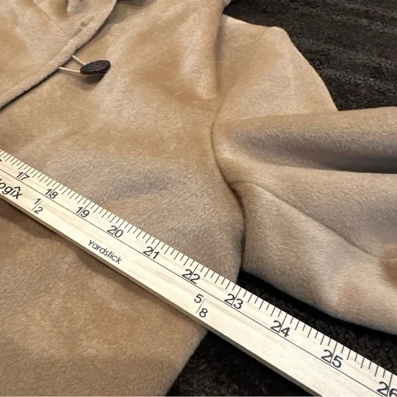 J. Jill Brown Wool Coat Tan Neutral Reversible Longline Jacket Light Size M - Picture 7 of 16